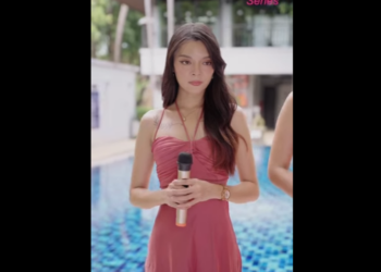 N2712002 นางแบบเอาเศษแก วมาทำเป นช ดประกวด นเก ดไรข นก บเขา part2